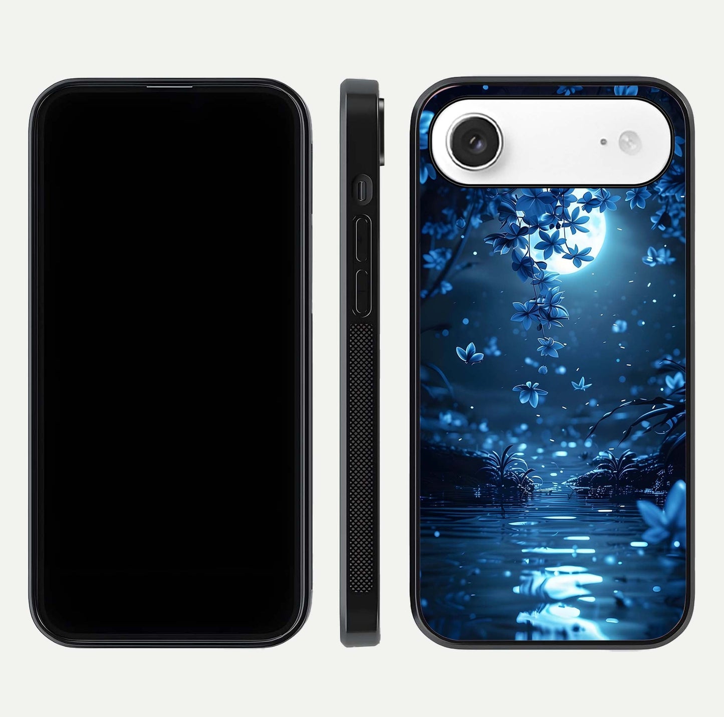 Moonlight Petal Dream Glass Case for iPhone Air  front & back layout highlighting soft pastel tones