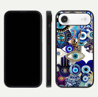 Mystic Charm Eye Glass Case for iPhone Air  front & back layout highlighting spiritual design and edges