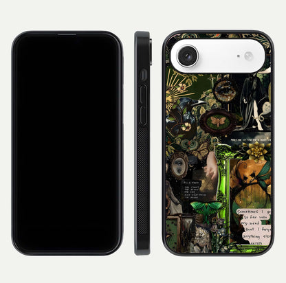 Mystic Woods Secret Glass Case for iPhone Air  front & back layout showing nature theme and smooth edges
