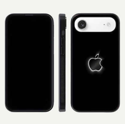 Neon Apple Glow Glass Case for iPhone Air  front & back layout showing bright tones and edge curve