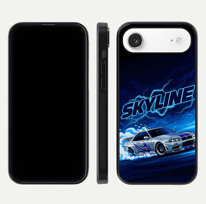 Neon Drift Beast Glass Case for iPhone Air  front & back layout showing car silhouette and edge design