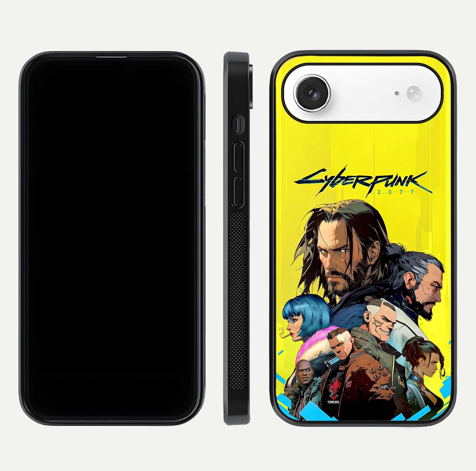 Neon Rebel Genesis Glass Case for iPhone Air  front & back layout highlighting futuristic theme and curves