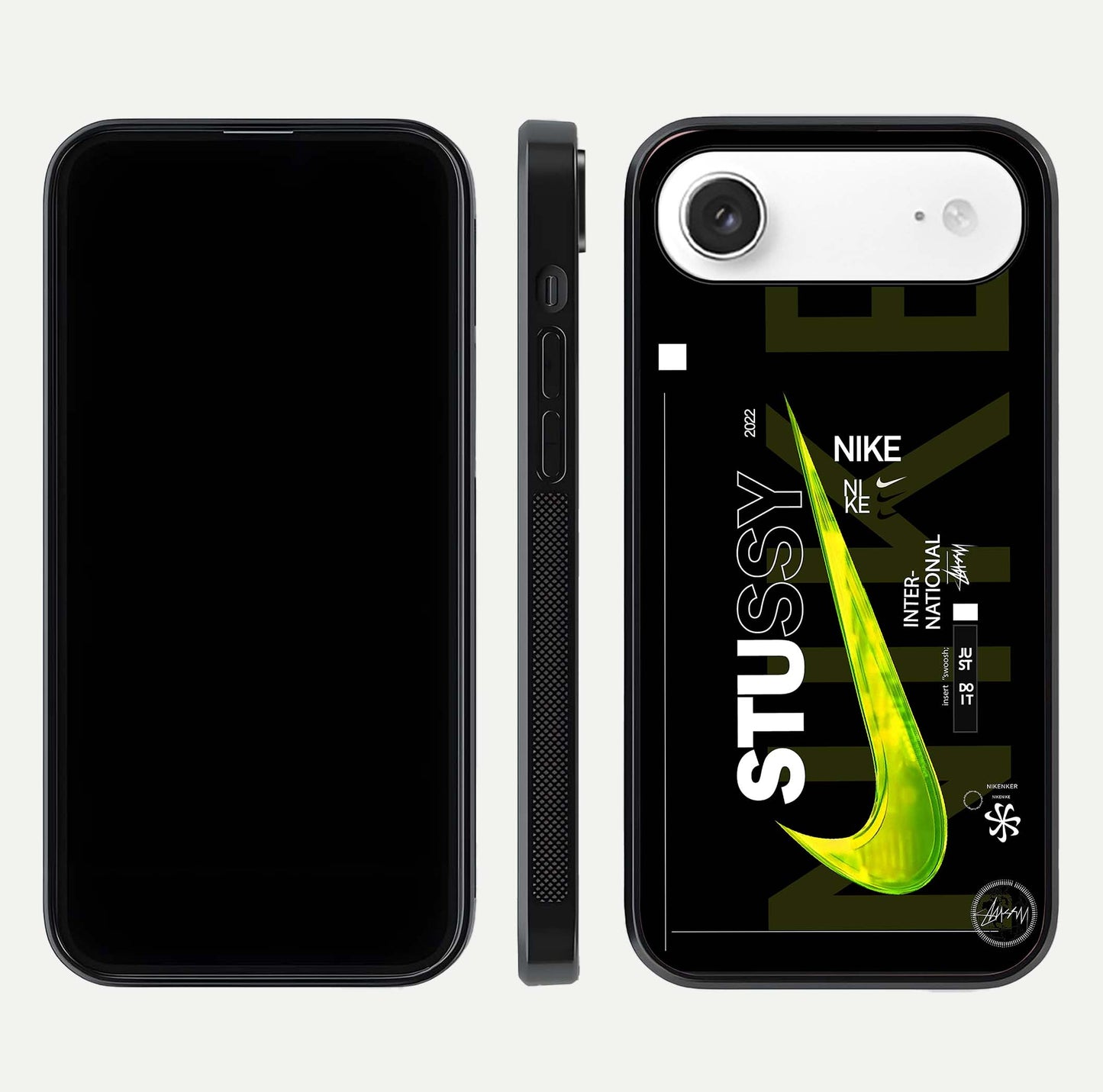 Neon Street Edition Glass Case for iPhone Air  front & back layout highlighting street art vibe and edges