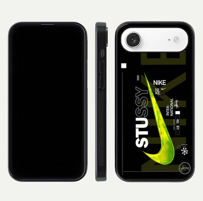 Neon Street Edition Glass Case for iPhone Air  front & back layout highlighting street art vibe and edges