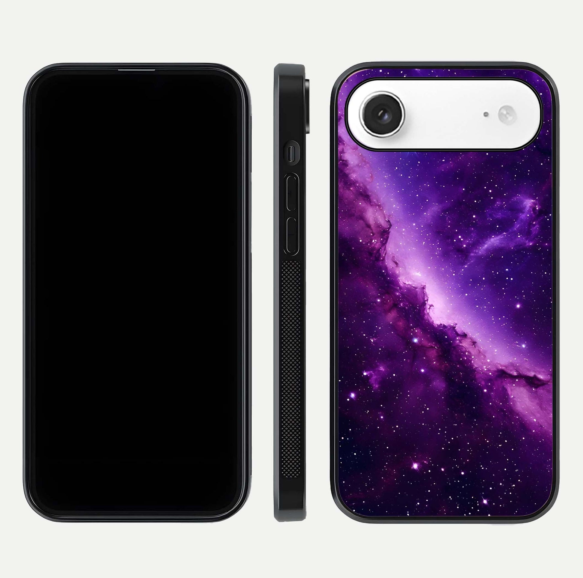 Purple Shade Sky Glass Case for iPhone Air  front & back layout showing HD tones and clean glass edges