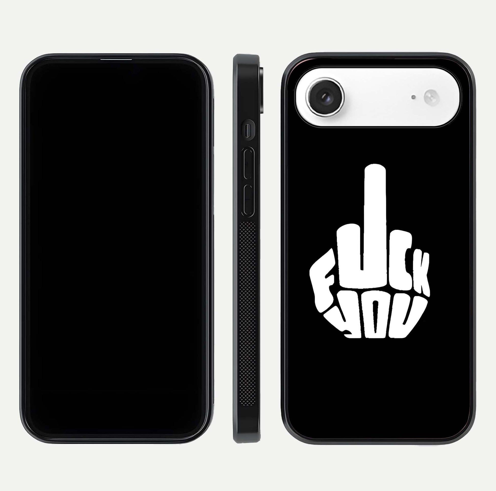 Rebel Mode On Glass Case for iPhone Air  front & back layout showing minimal tone and clean edge fit