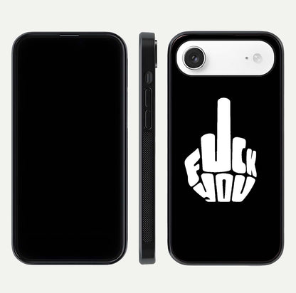 Rebel Mode On Glass Case for iPhone Air  front & back layout showing minimal tone and clean edge fit