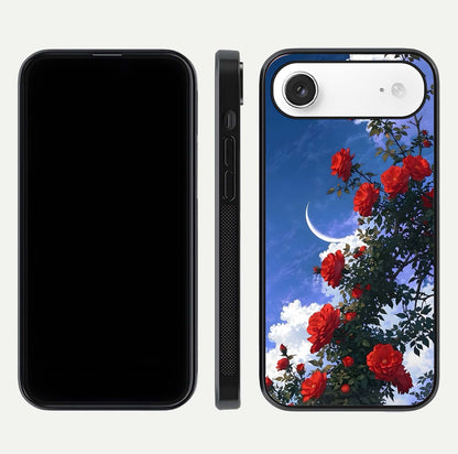 Rose Drift Flowers Glass Case for iPhone Air  front & back layout showing rose gradient tones and edges
