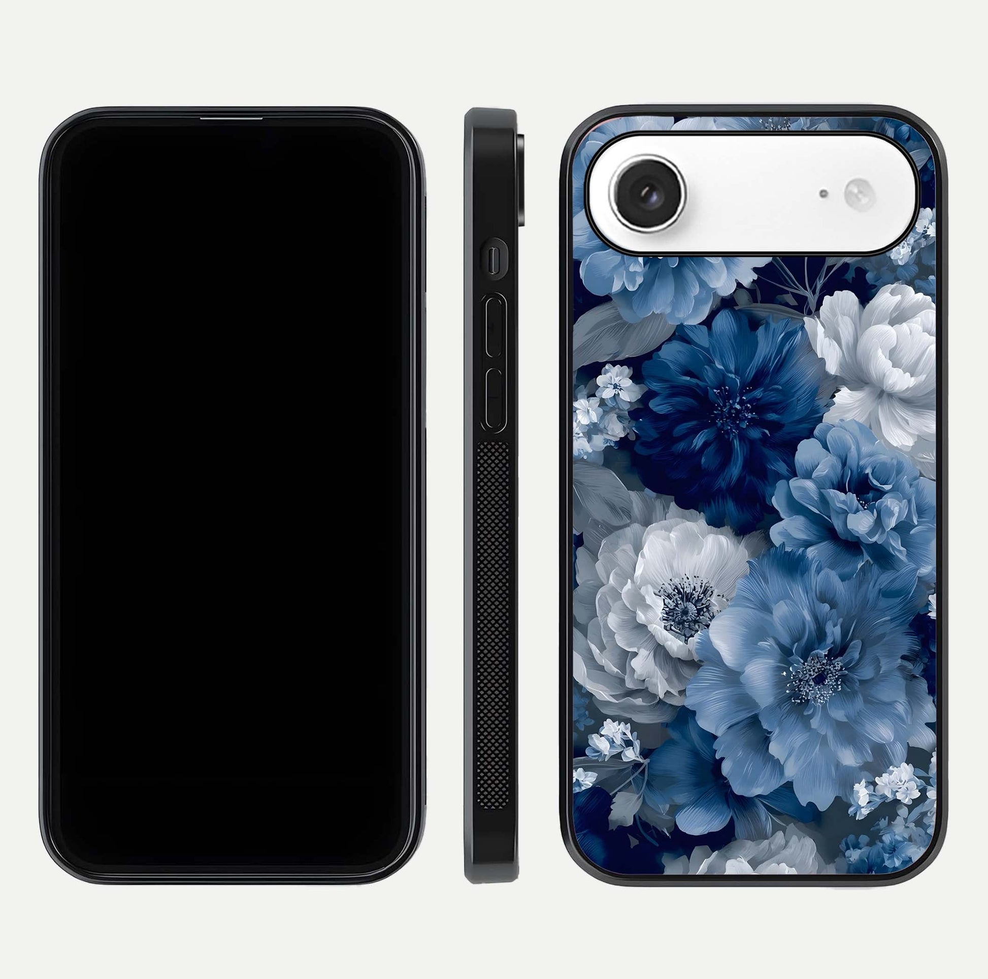 Royal Bloom Garden Glass Case for iPhone Air  front & back layout showing soft tones and curved glass design