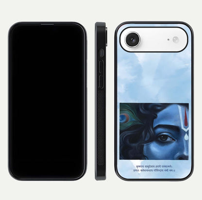 Spiritual Krishna Glass Case for iPhone Air  front & back layout showing spiritual artwork and clean edge