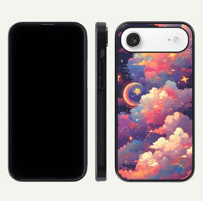 Starlit Dream Clouds Glass Case for iPhone Air  front & back layout showing gradient tones and smooth edge