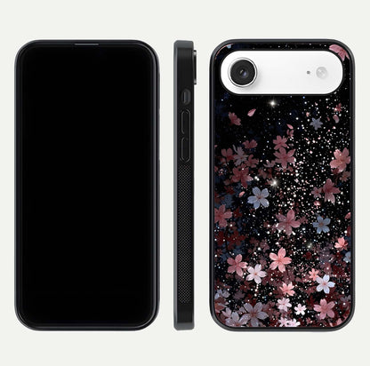 Starlit Flower Dreams Glass Case for iPhone Air  front & back layout showing soft bloom design and curved edge