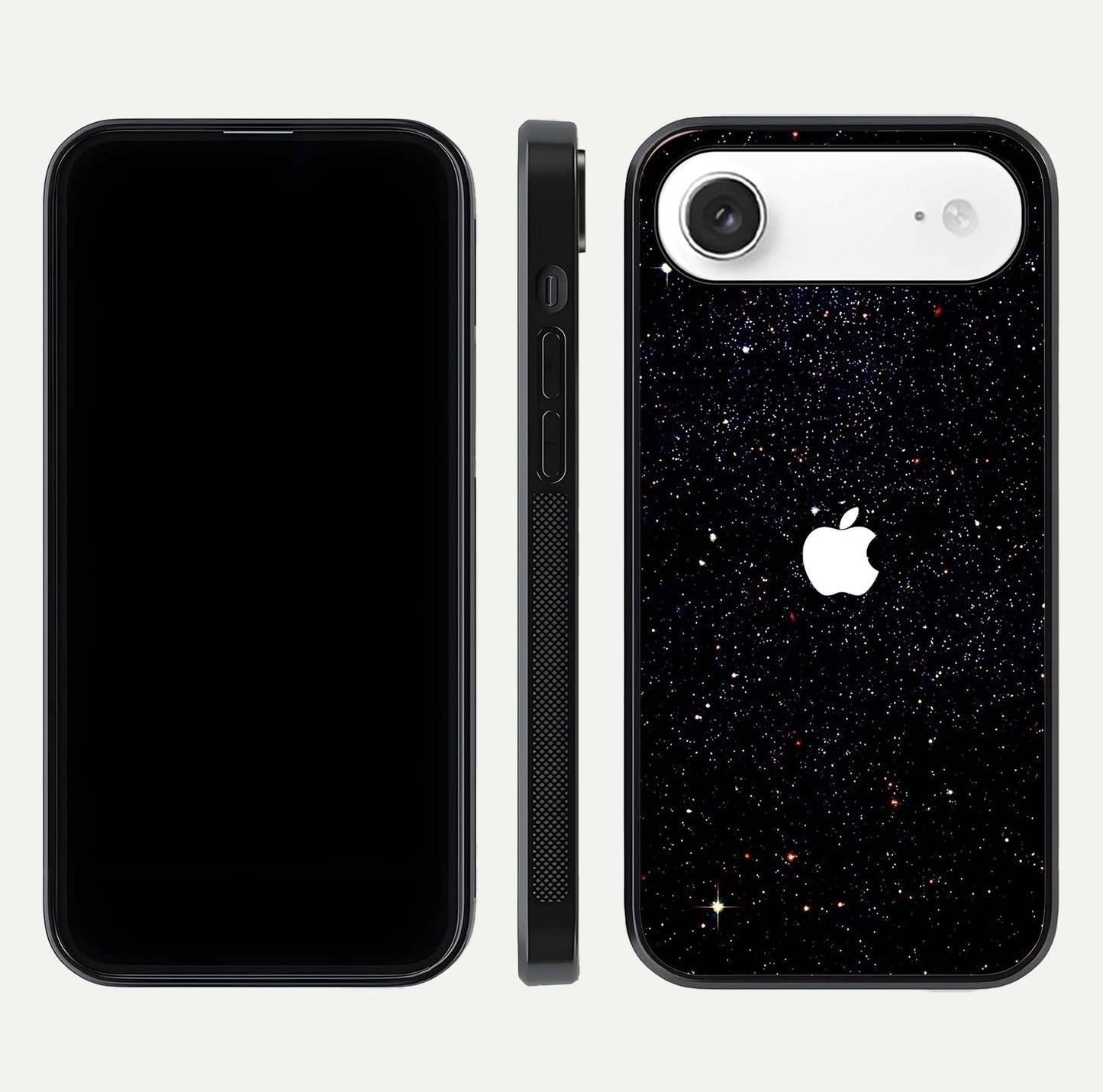 Starry Apple Galaxy Glass Case for iPhone Air  front & back layout showing cosmic tones and sleek edge