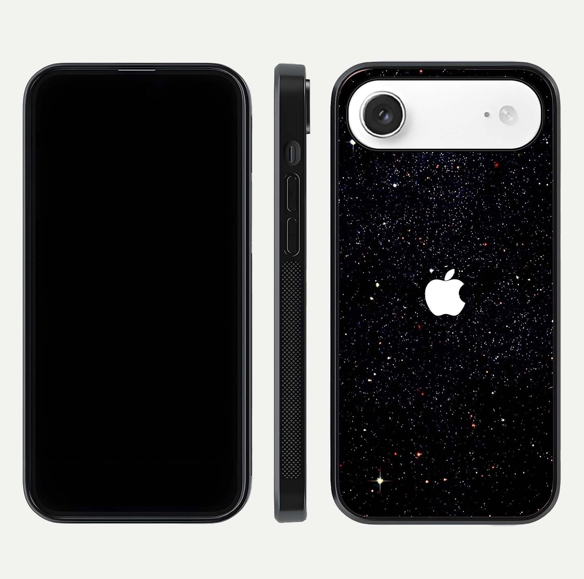 Starry Apple Galaxy Glass Case for iPhone Air  front & back layout showing cosmic tones and sleek edge