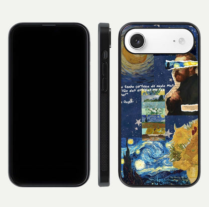 Starry Dream Vision Glass Case for iPhone Air  front & back layout showing star blend and smooth edges