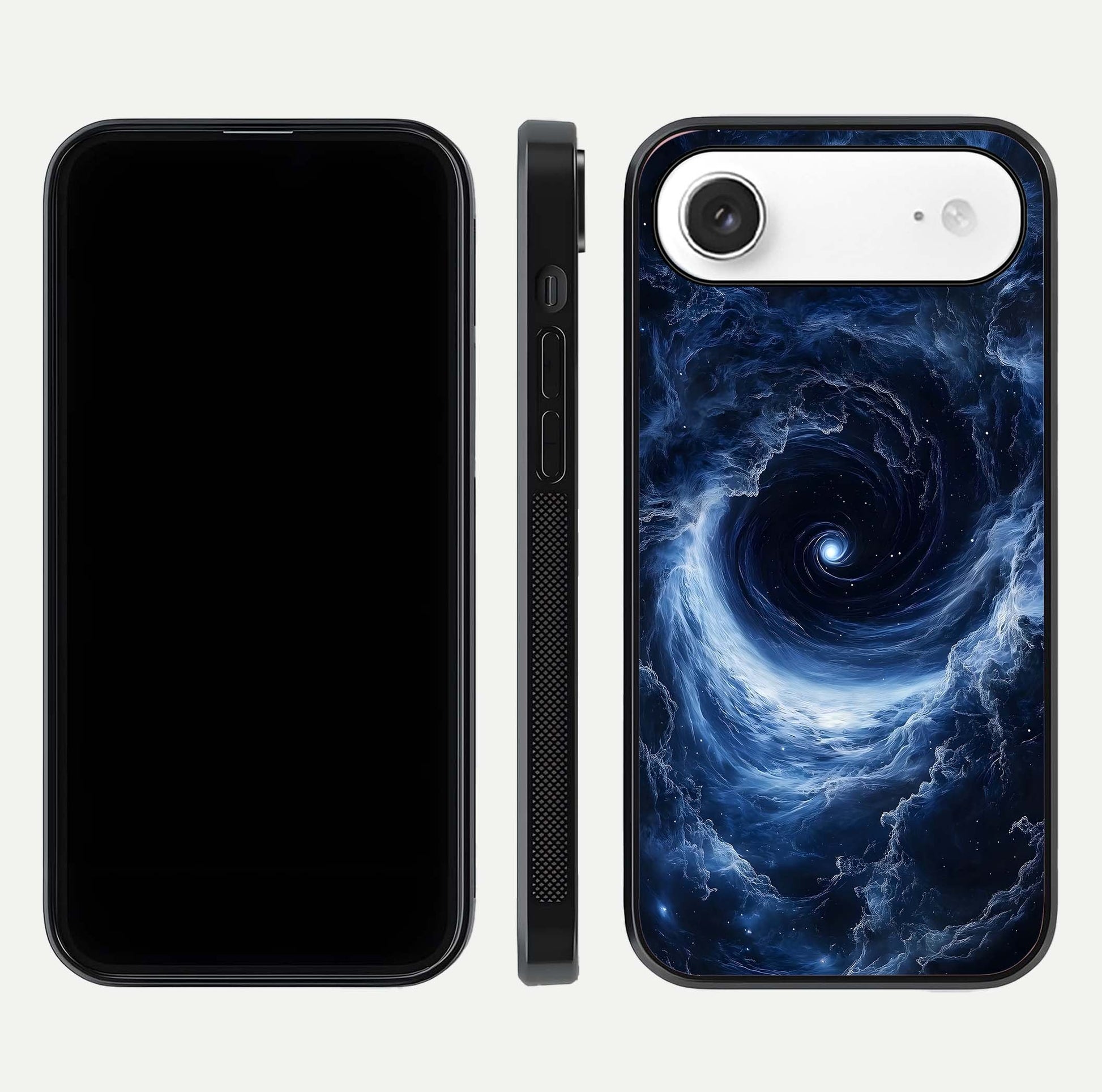 Stunning Galaxy Glass Case for iPhone Air  front & back layout showing deep cosmic hues and clean edges
