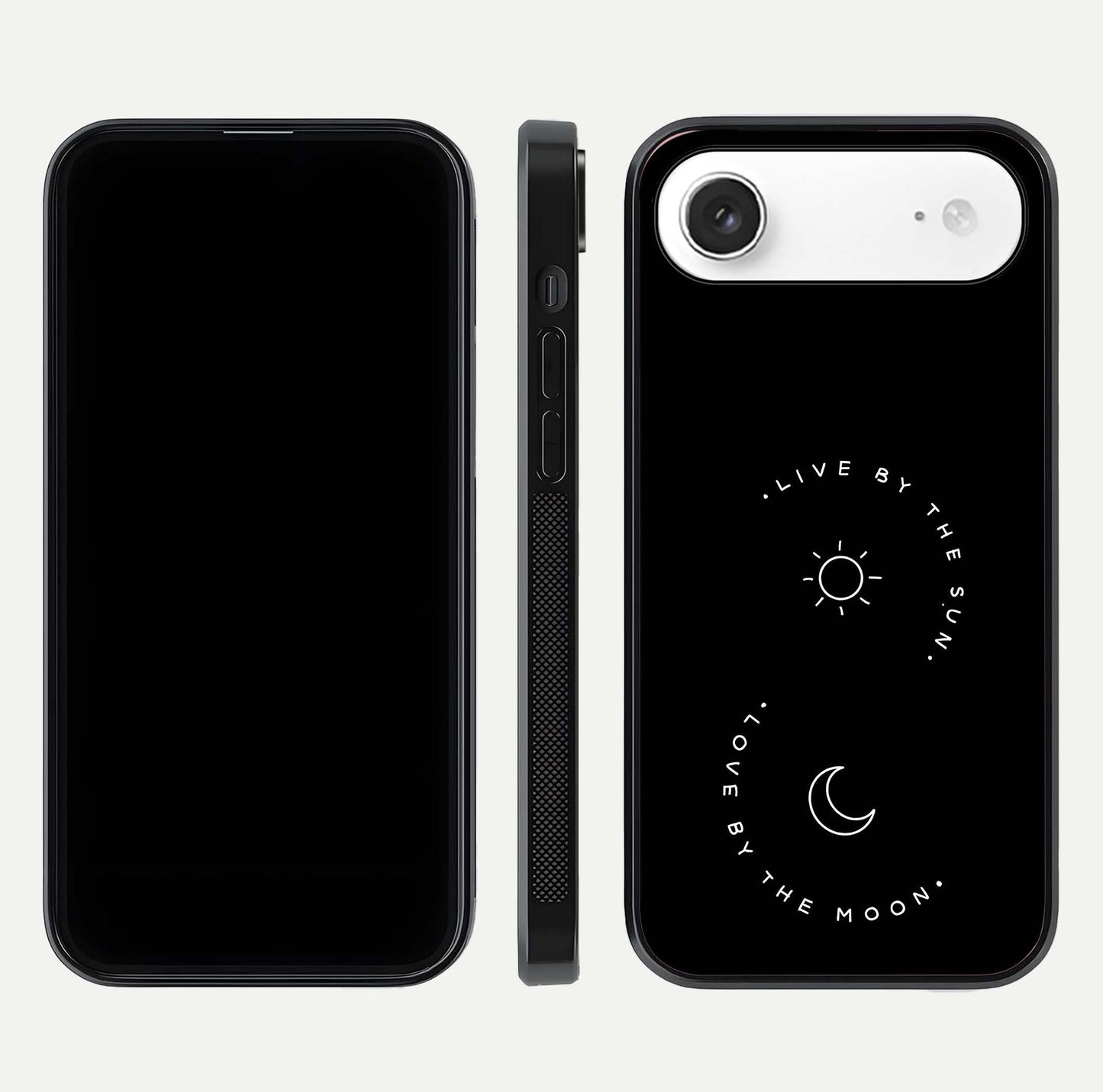 Sun Moon Balance Glass Case for iPhone Air  front & back layout showing smooth gradient and balanced design