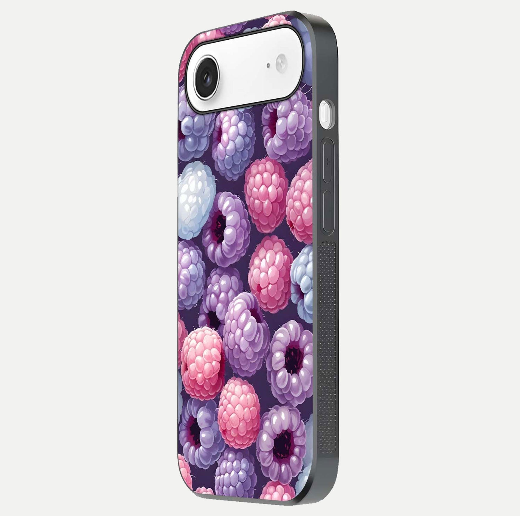 Berry Candy Pop Glass Case for iPhone Air  side-angle image with bright color tones and smooth reflection