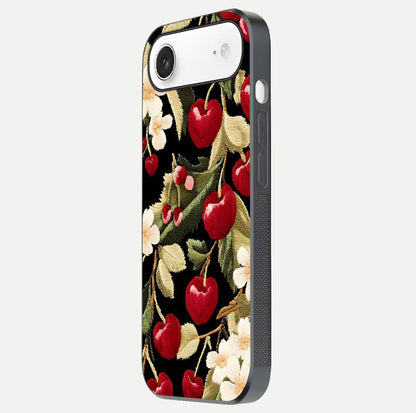 Bloom Thread Art Glass Case for iPhone Air  side-angle image showing texture depth and gloss reflection
