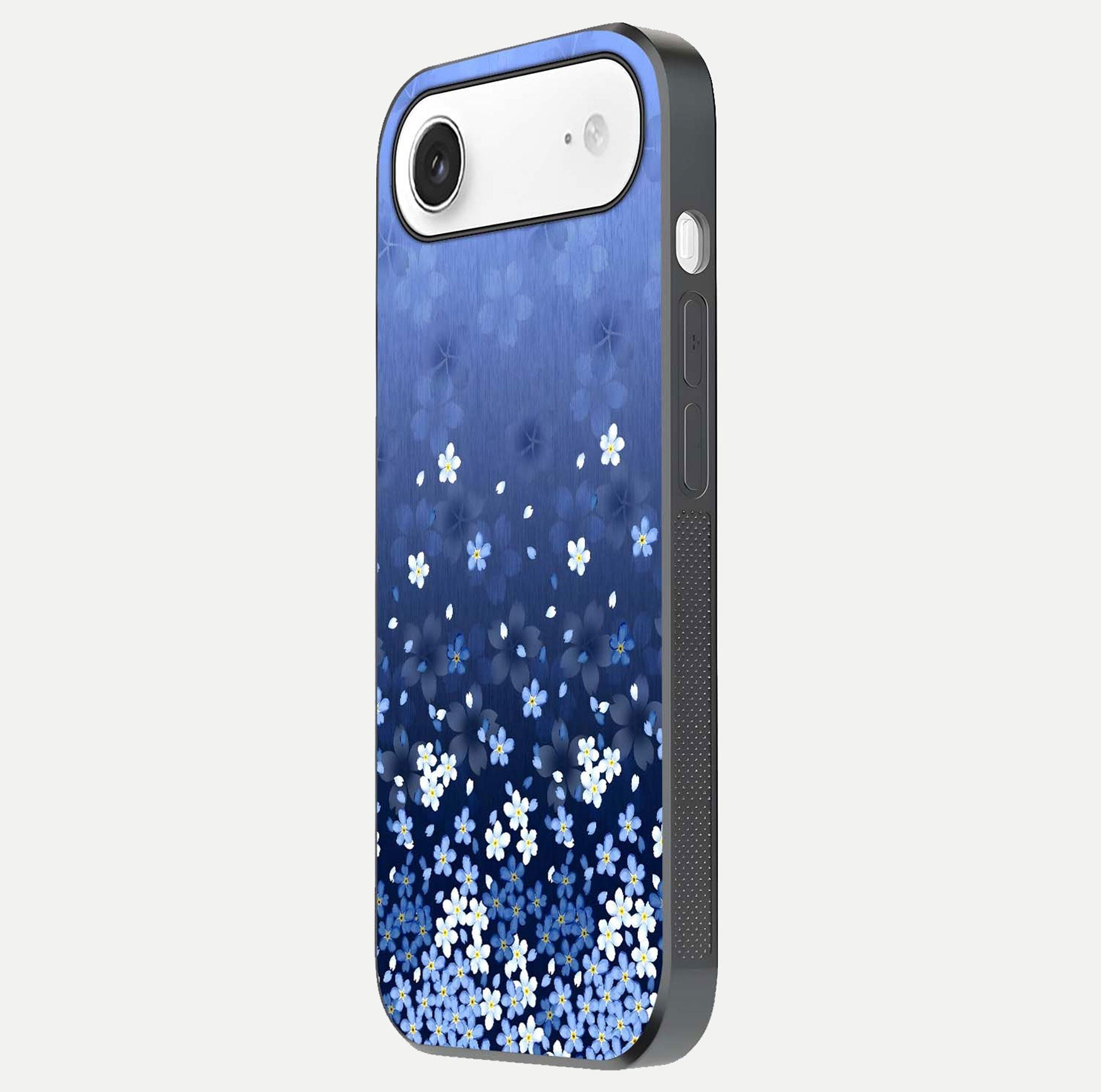 Blue Starry Glass Case for iPhone Air  side-angle photo showing light reflection and detailed star pattern