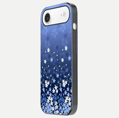 Blue Starry Glass Case for iPhone Air  side-angle photo showing light reflection and detailed star pattern
