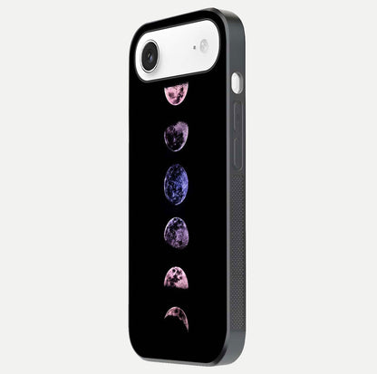 Crimson All Planets Glass Case for iPhone Air  side-angle photo capturing edge glow and glass reflection