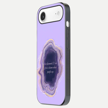 Damned People Quote Glass Case for iPhone Air  side-angle image showing light shine and smooth edges
