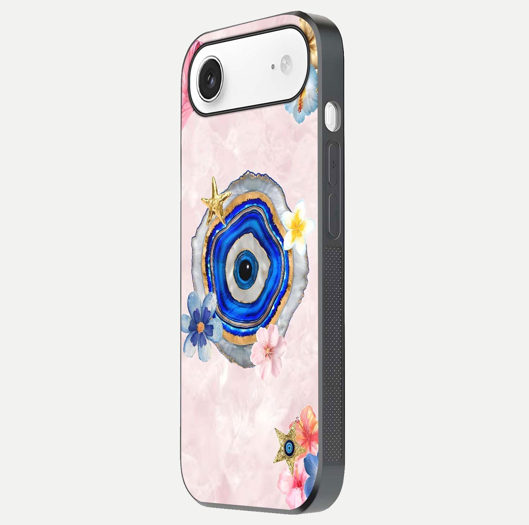 Divine Aura Bloom Glass Case for iPhone Air  side-angle photo capturing reflection glow and premium polish