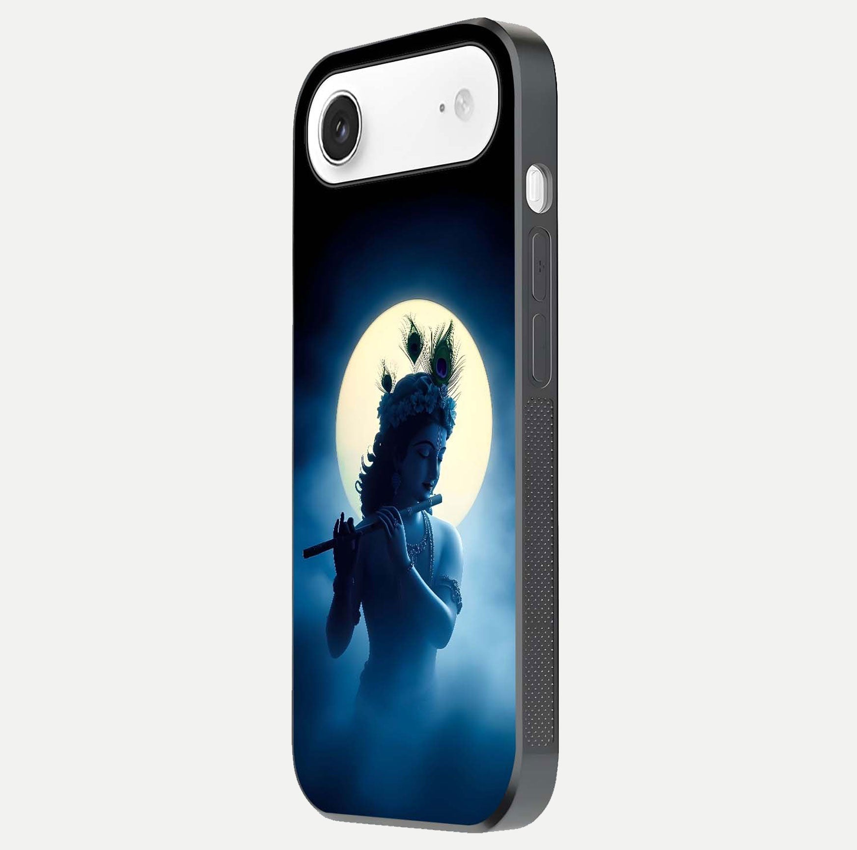 Divine Moon Flute Glass Case for iPhone Air  side-angle image capturing reflection depth and soft color