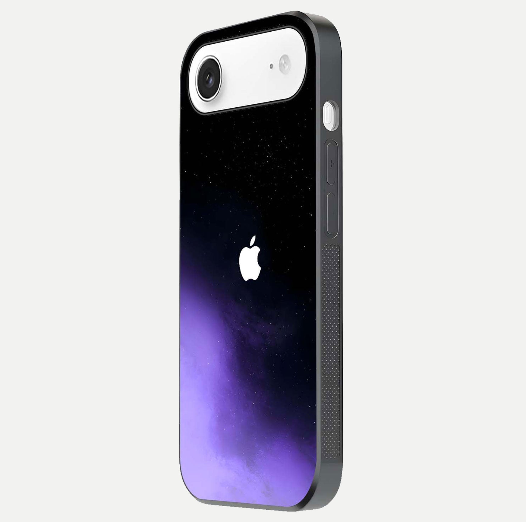 Galaxy Apple Aura Glass Case for iPhone Air  side-angle image showing glossy surface and soft reflection hues