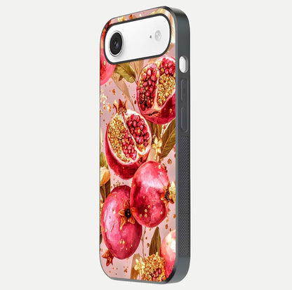 Golden Bloom Glow Glass Case for iPhone Air  side-angle image showing light reflection, gloss texture, and rich tone