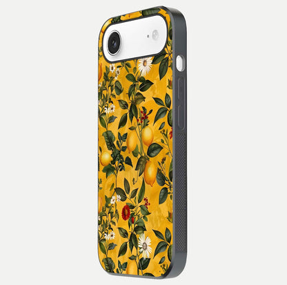 Golden Lemon Field Glass Case for iPhone Air  side-angle image showing reflection clarity and juicy color tone