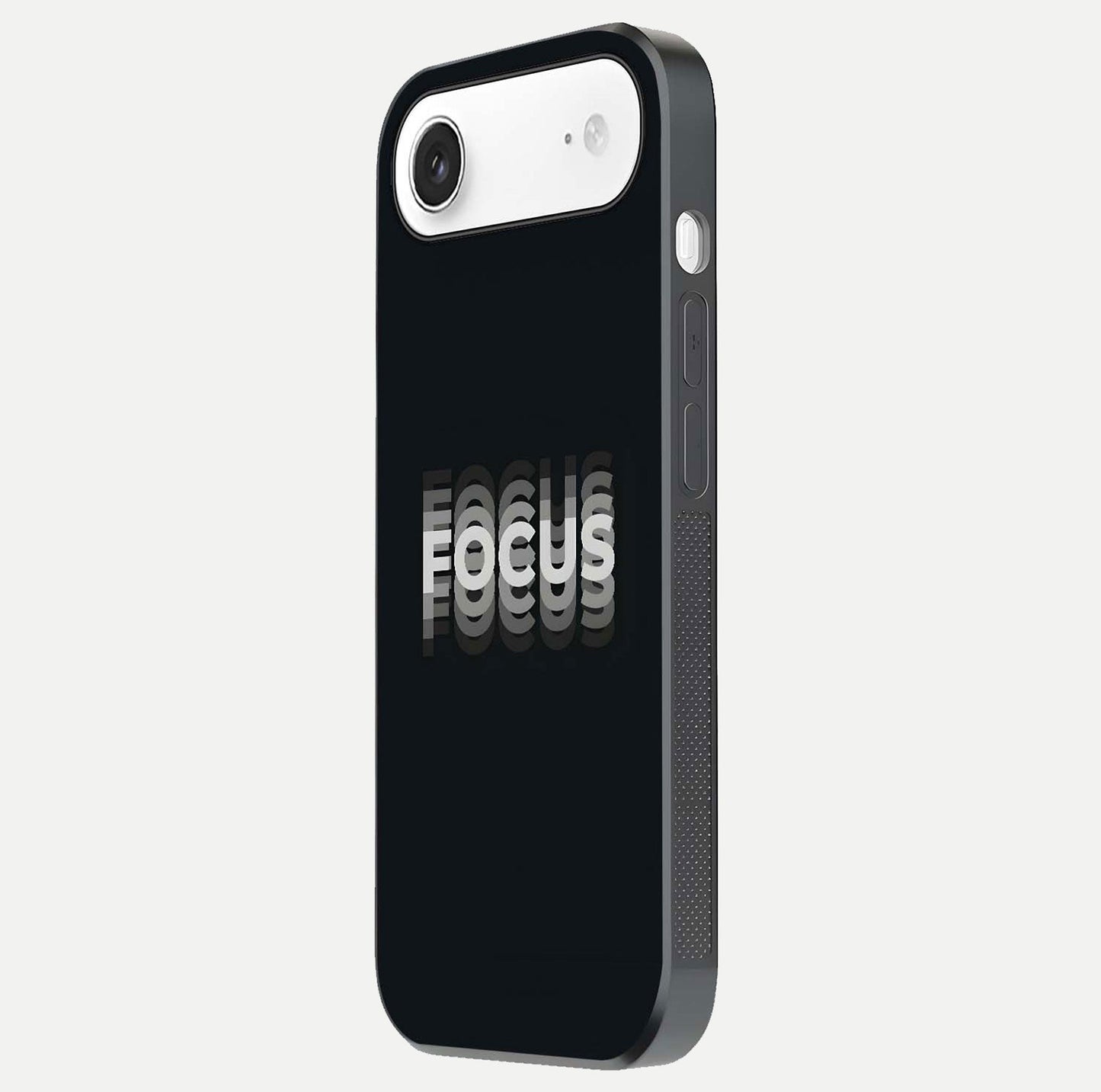 Mono Focus Vision Glass Case for iPhone Air  side-angle image showing smooth reflection and minimal tones