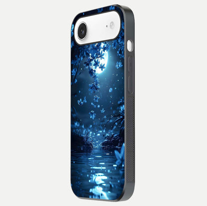 Moonlight Petal Dream Glass Case for iPhone Air  side-angle image showing reflection and petal detail