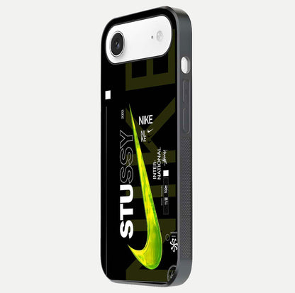 Neon Street Edition Glass Case for iPhone Air  side-angle image showing reflection depth and modern tones