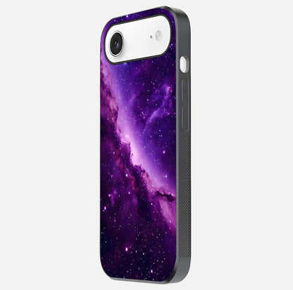Purple Shade Sky Glass Case for iPhone Air  side-angle image showing shine and soft violet blend