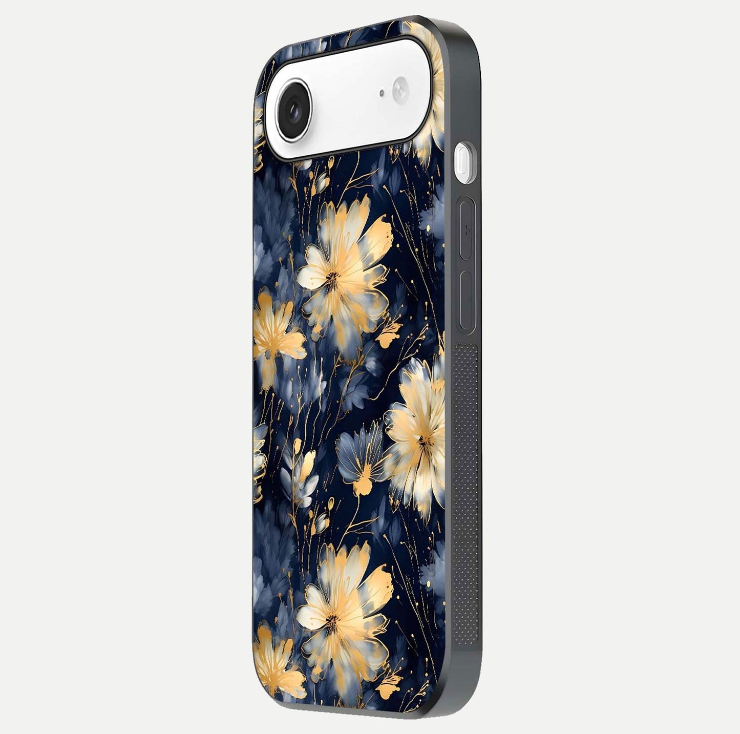 Royal Petal Dream Glass Case for iPhone Air  side-angle image showing smooth edges and royal bloom details