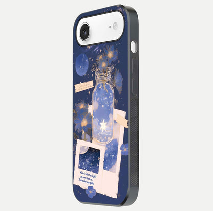 Starlit Cosmic Jar Glass Case for iPhone Air  side-angle image showing glow, texture, and light reflection