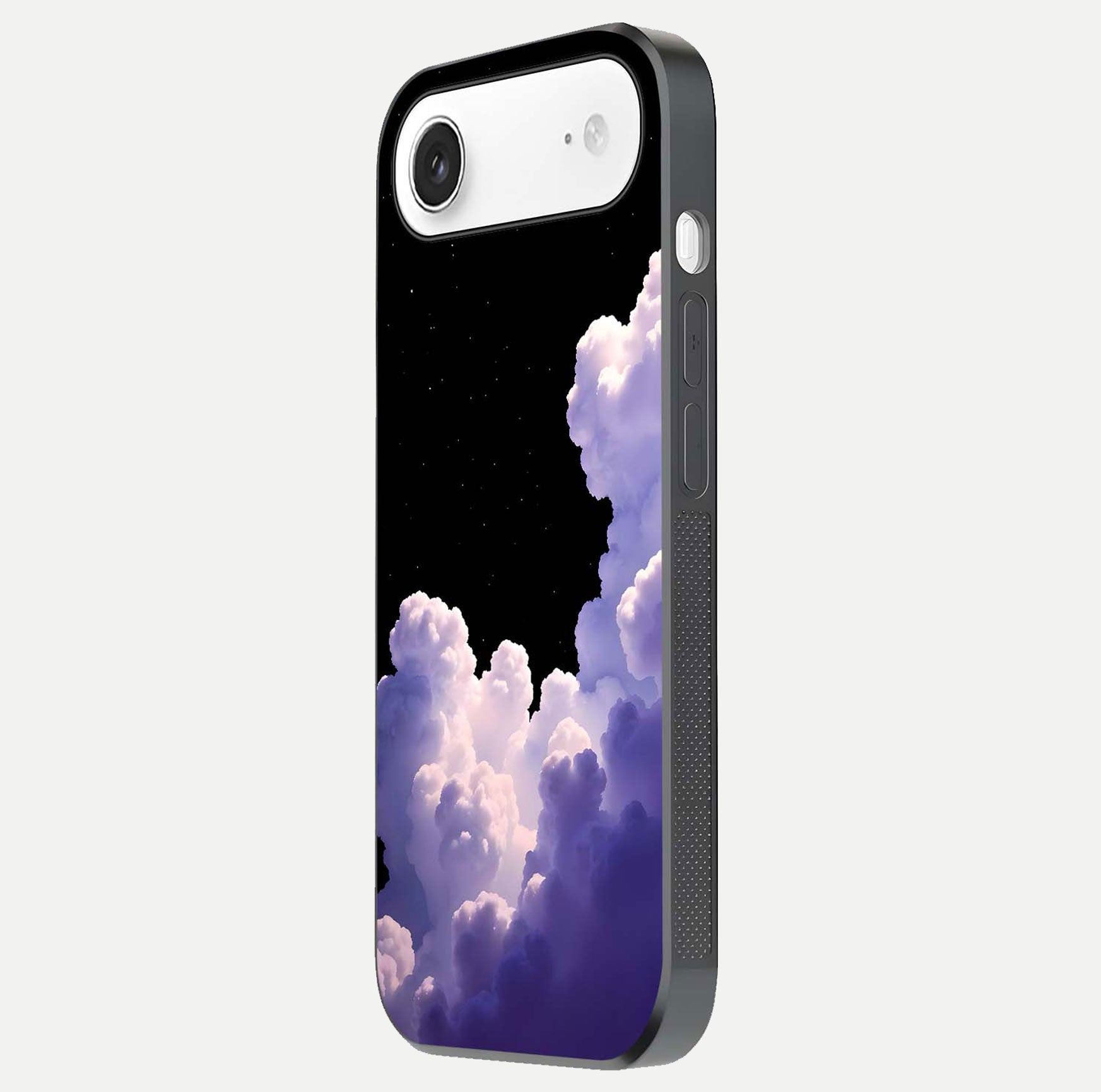 Starlit Night Whispers Glass Case for iPhone Air  side-angle image showing reflection and night pattern shine