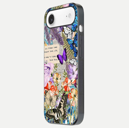 Storm Path Bloom Glass Case for iPhone Air  side-angle image showing reflection, color contrast, and shine