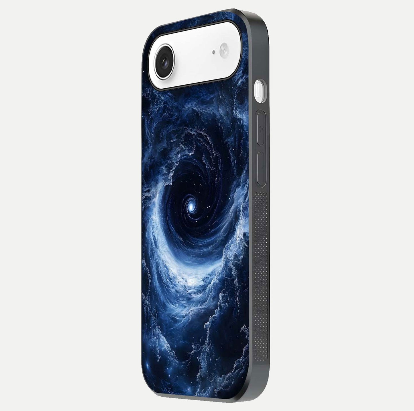 Stunning Galaxy Glass Case for iPhone Air  side-angle image showing glossy reflection and space detailing