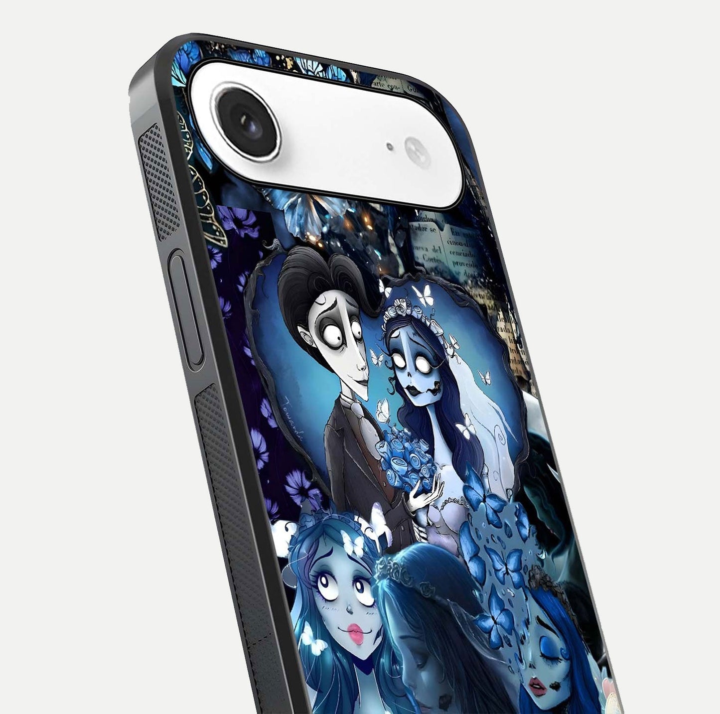 Butterfly Ghost Soul Glass Case for iPhone Air  close-up shot showing ethereal wing patterns and reflection