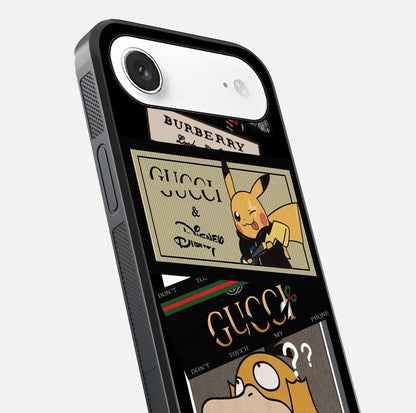 Cartoon Brand Play Mashup Glass Case for iPhone Air  close-up angled shot showing character details and vibrant tones