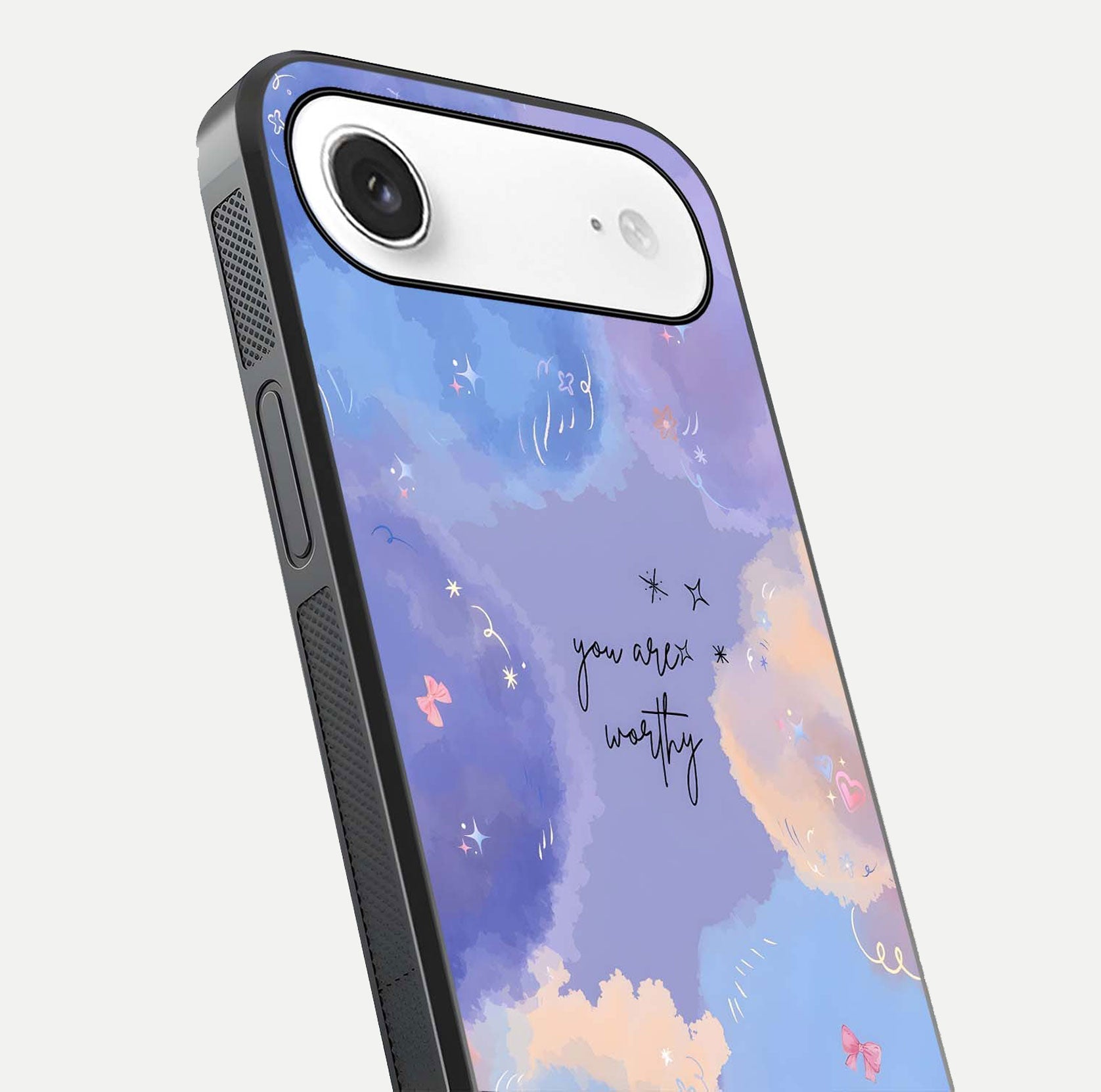 Celestial Cloud Magic Glass Case for iPhone Air  close-up highlighting smooth gradient and gloss surface