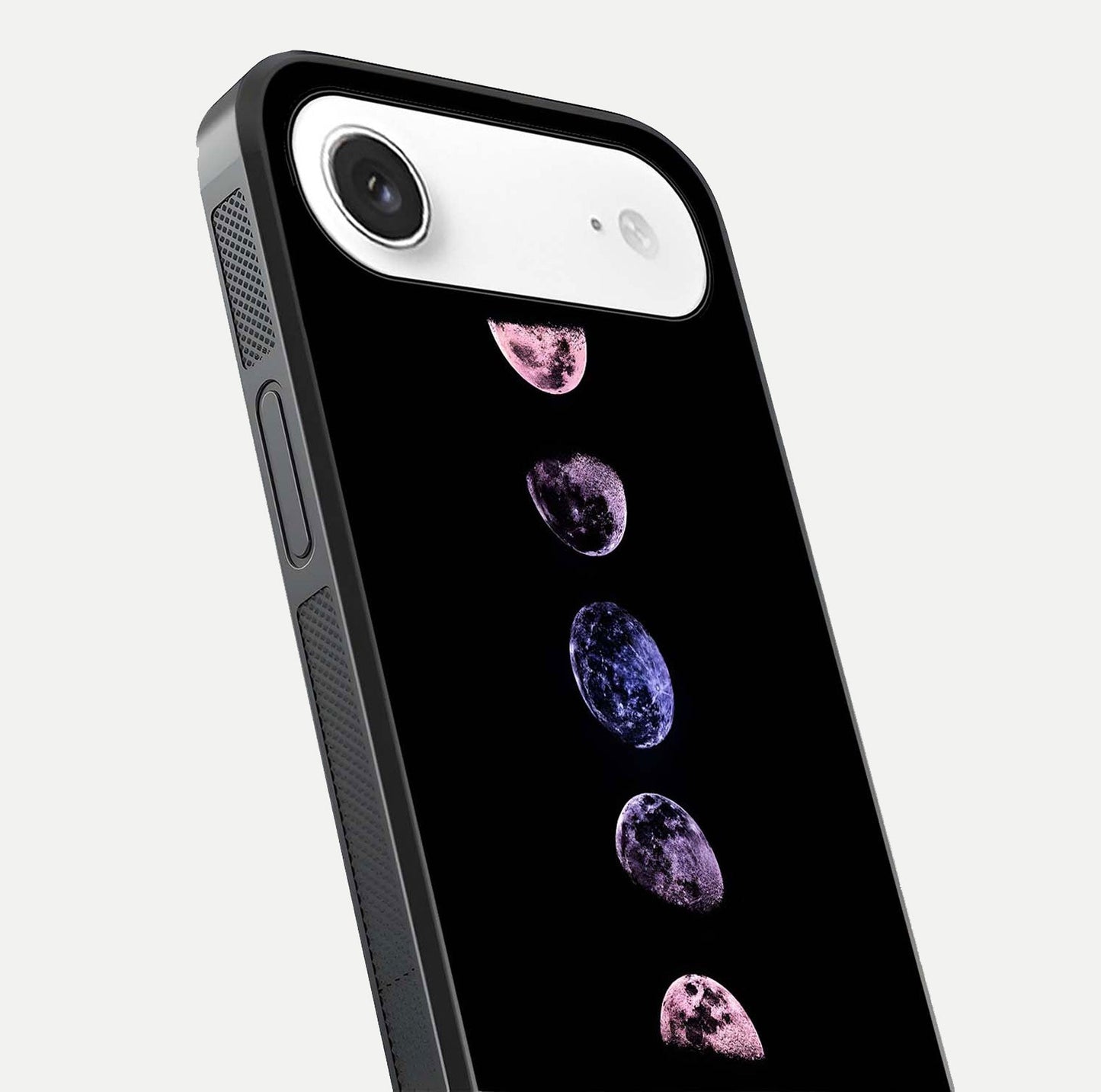 Crimson All Planets Glass Case for iPhone Air  close-up highlighting planet details and reflection polish