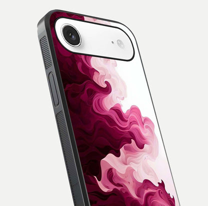 Crimson Wave Flow Glass Case for iPhone Air  close-up highlighting flow texture and reflection tone