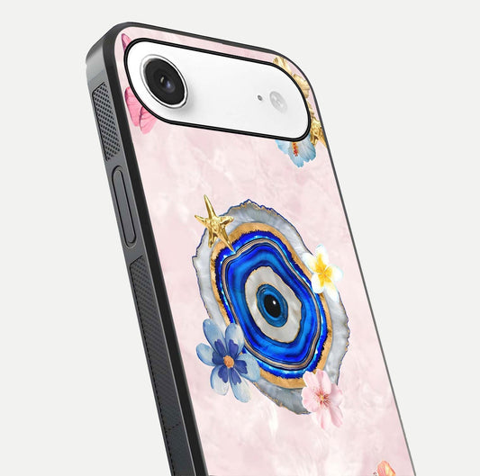 Divine Aura Bloom Glass Case for iPhone Air  close-up highlighting flower glow and reflection tone