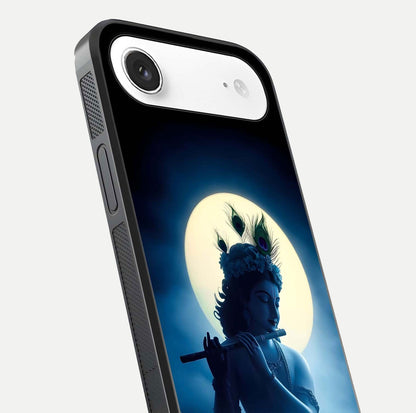 Divine Moon Flute Glass Case for iPhone Air  close-up highlighting flute detail and reflection shine
