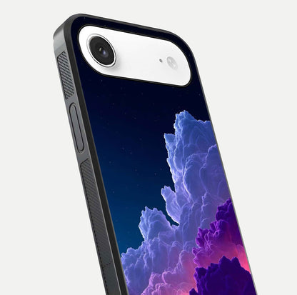 Dreamy Cloud Skies Glass Case for iPhone Air  close-up highlighting soft gradient tones and reflection glow