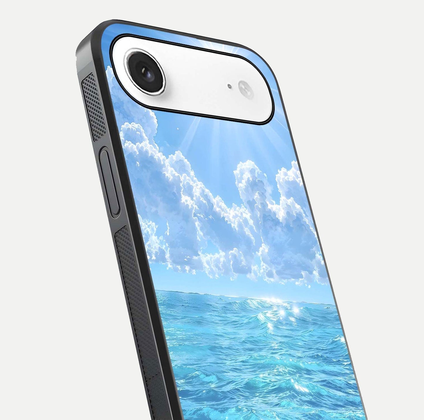 Endless Ocean Horizon Glass Case for iPhone Air  close-up highlighting water texture and reflection shine